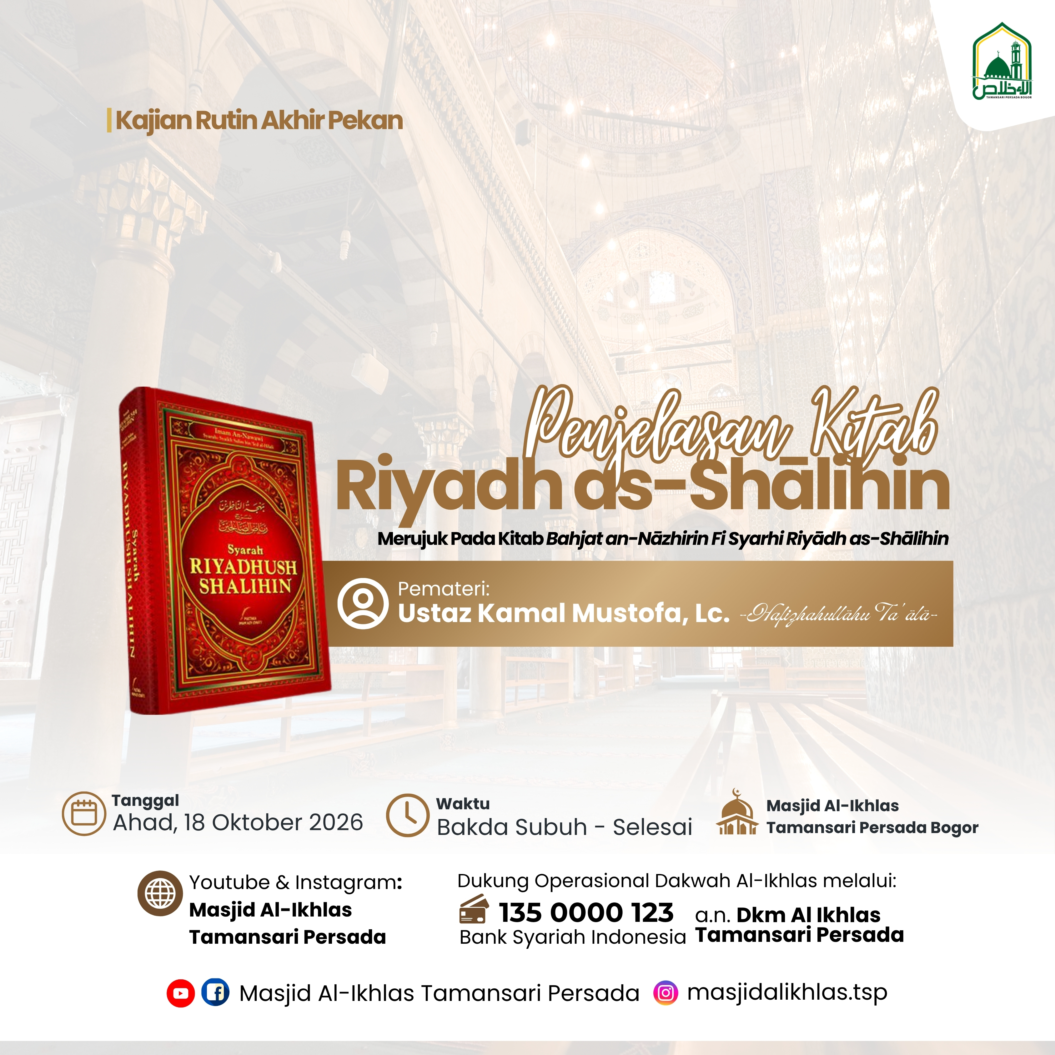 Poster asli dari @masjidalikhlas.tsp