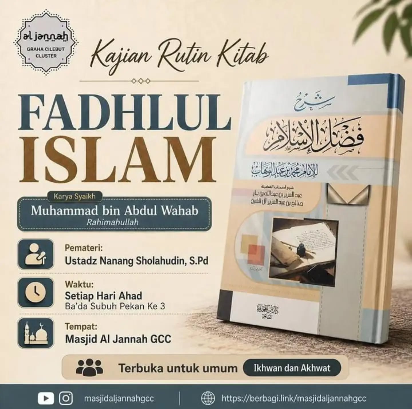 Poster asli dari @masjidaljannahgcc