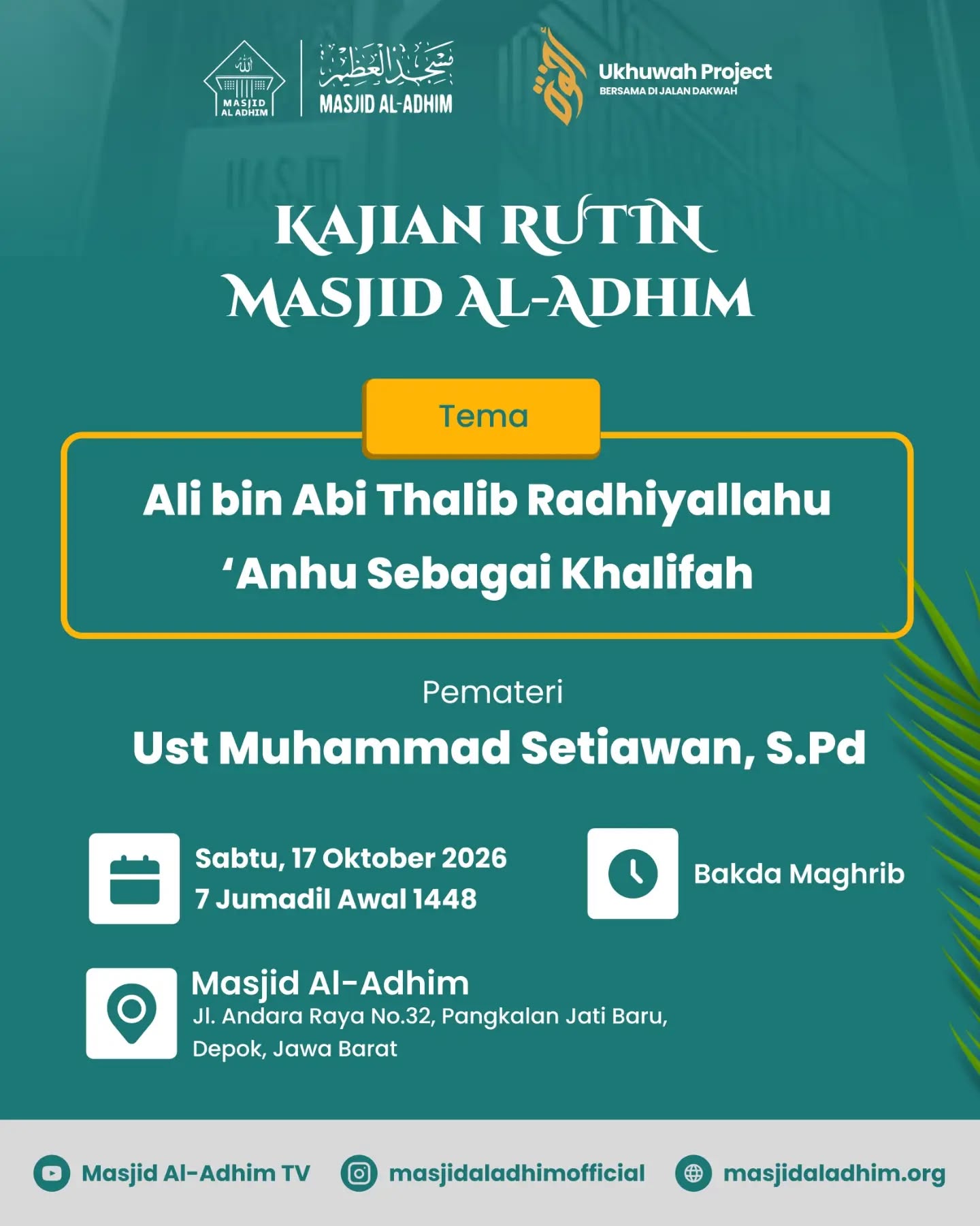 Poster asli dari @masjidaladhimofficial