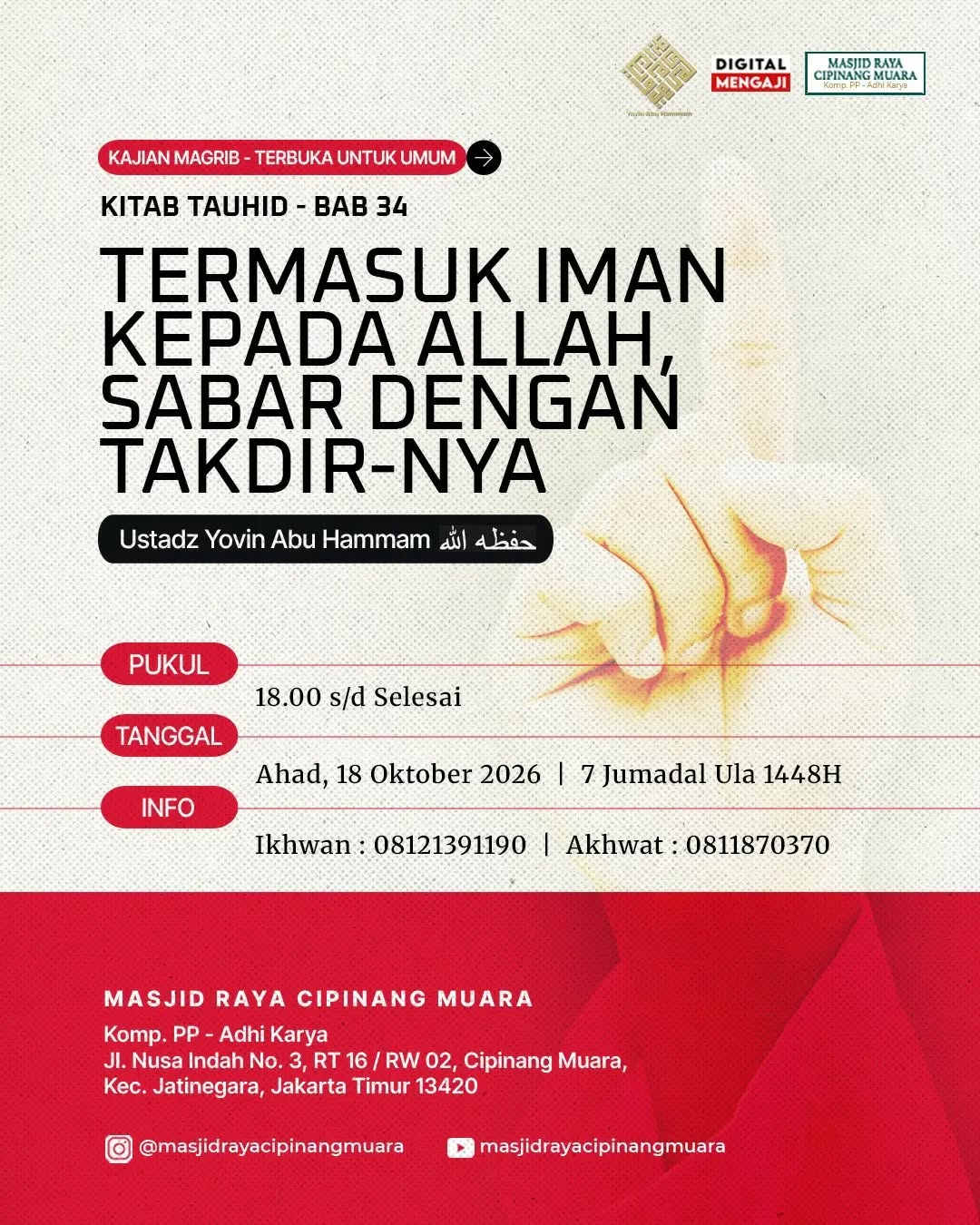 Poster asli dari @masjidrayacipinangmuara