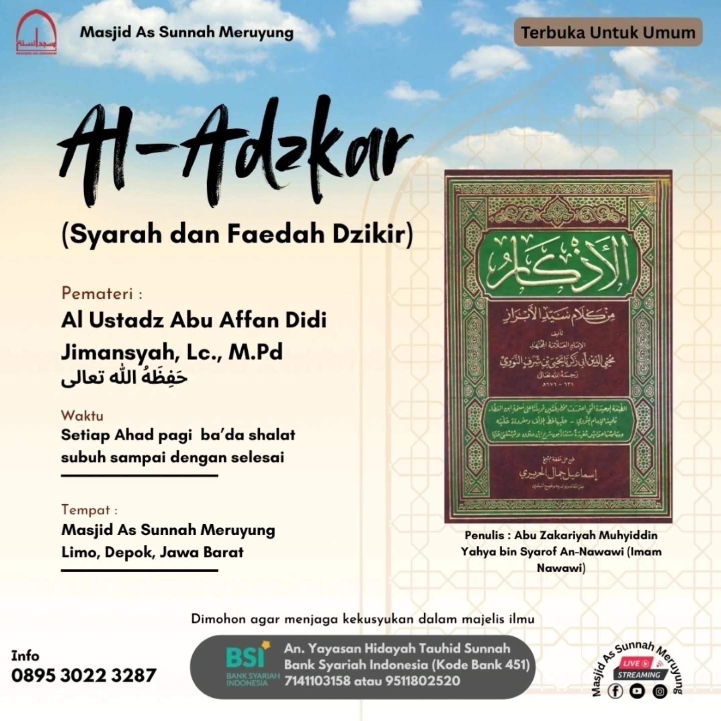 Poster asli dari @masjidassunnah_meruyung