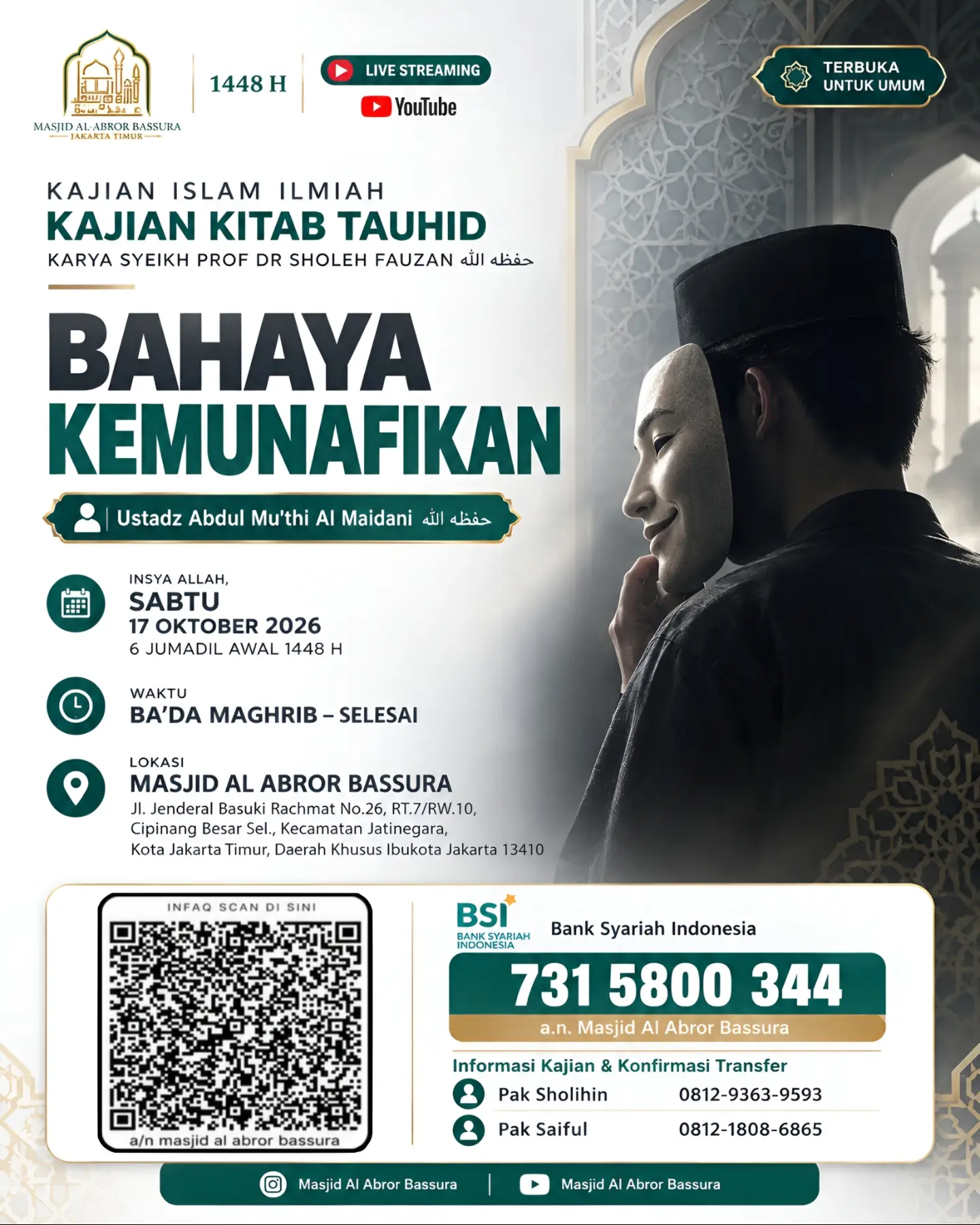 Poster asli dari @masjidalabrorbassura