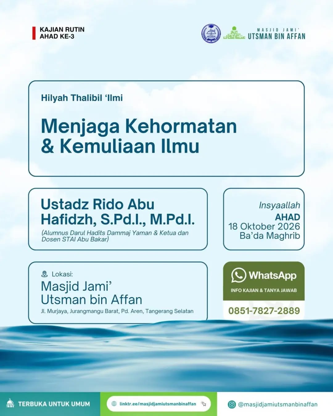 Poster asli dari @masjidjamiutsmanbinaffan