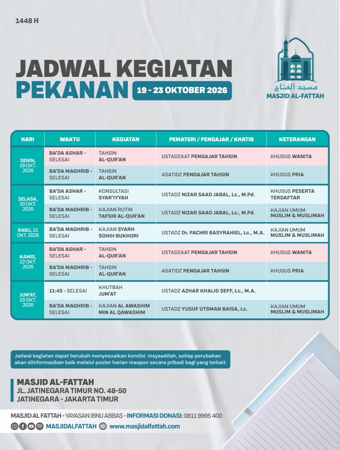 Poster asli dari @masjidalfattah