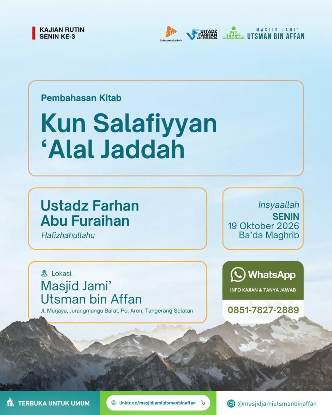 Poster asli dari @masjidjamiutsmanbinaffan