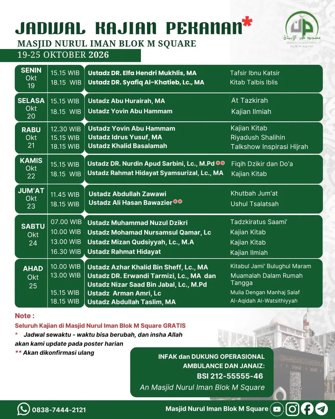 Poster asli dari @masjidnuruliman
