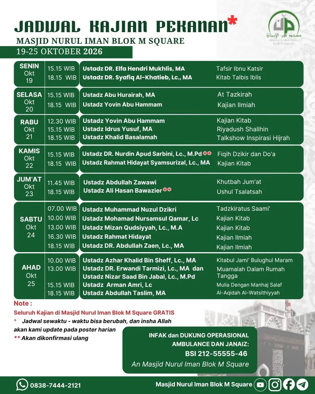 Poster asli dari @masjidnuruliman