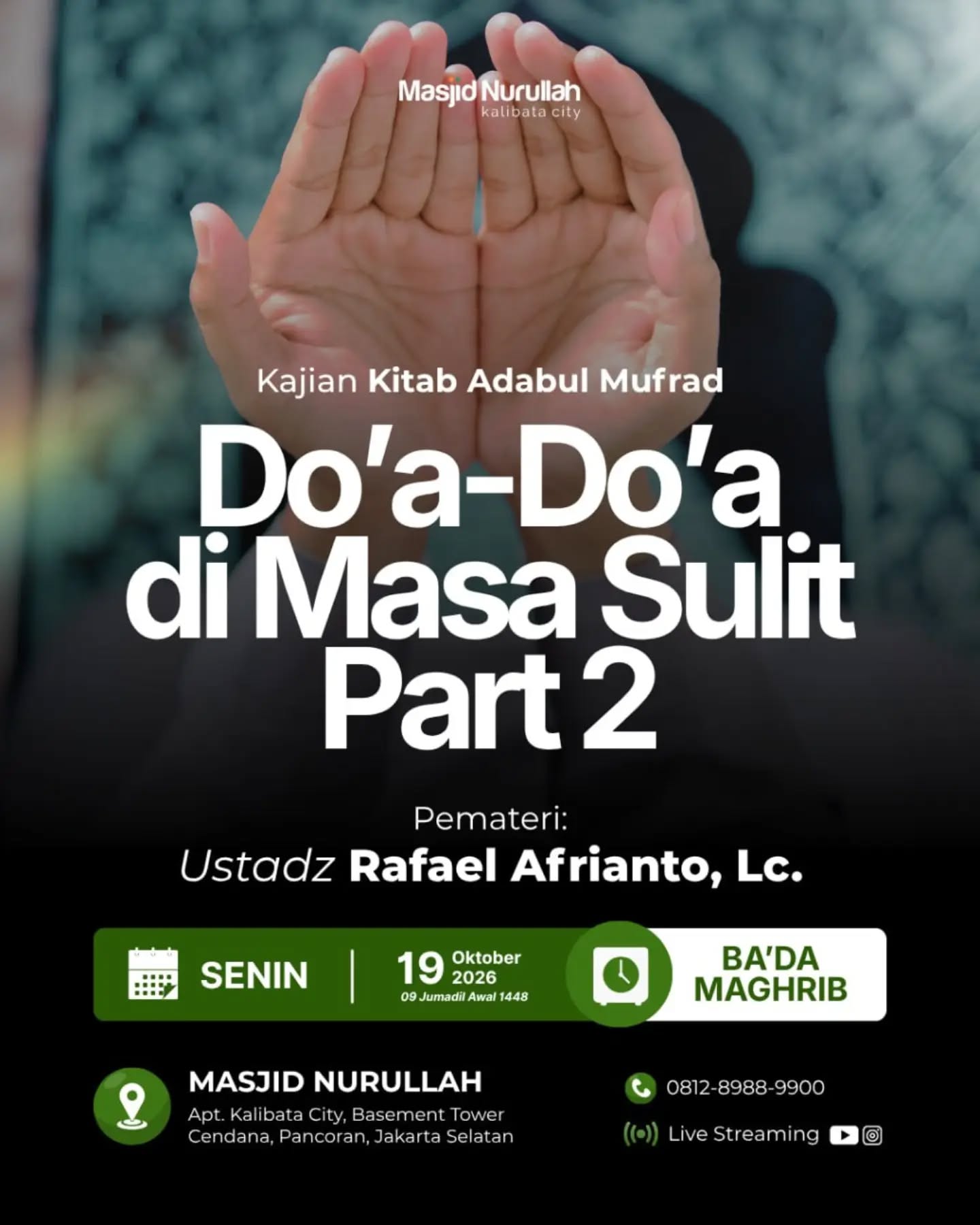 Poster asli dari @masjidnurullahkalibatacity