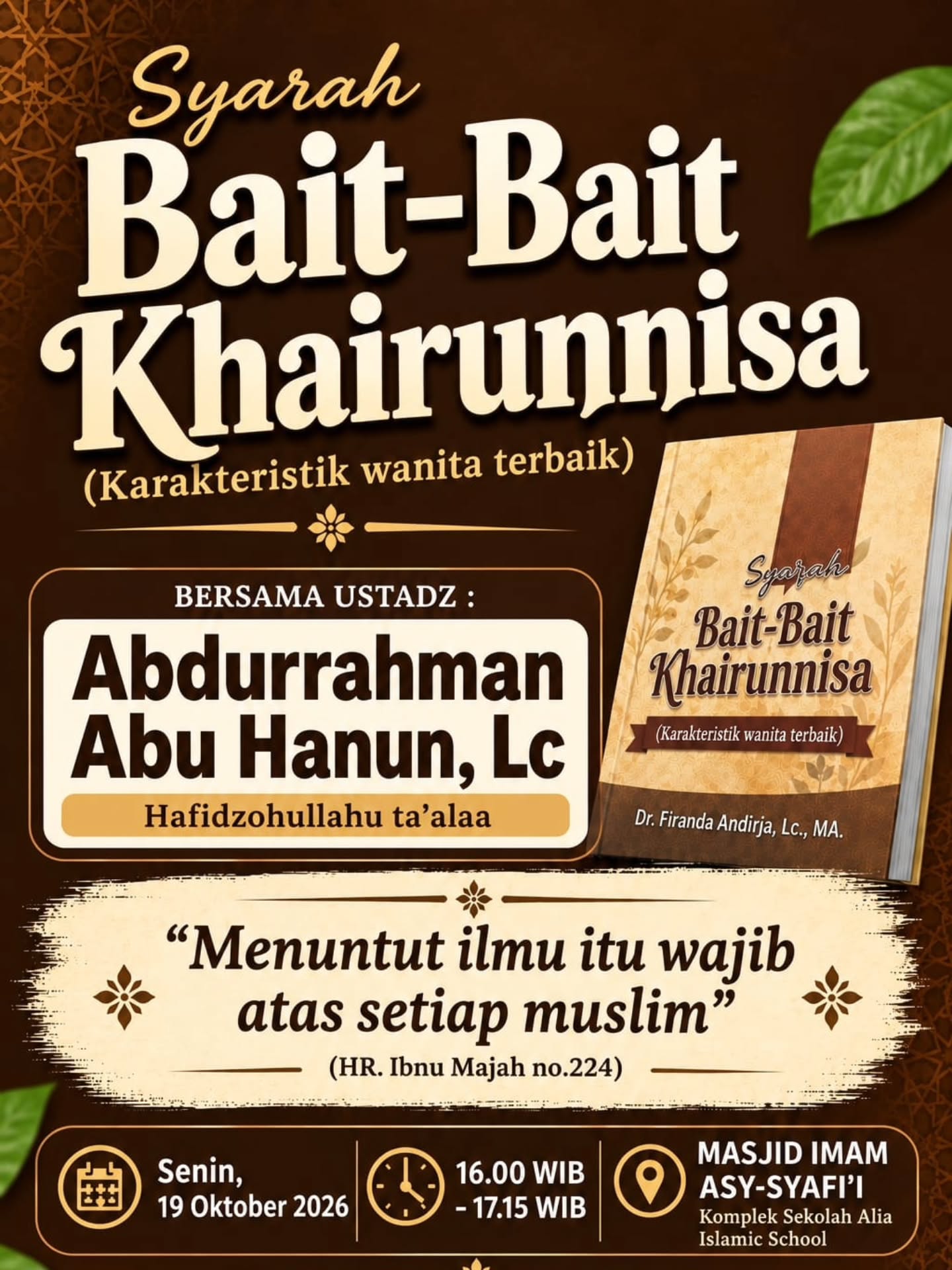 Poster asli dari @masjid_imam_syafii_bonang
