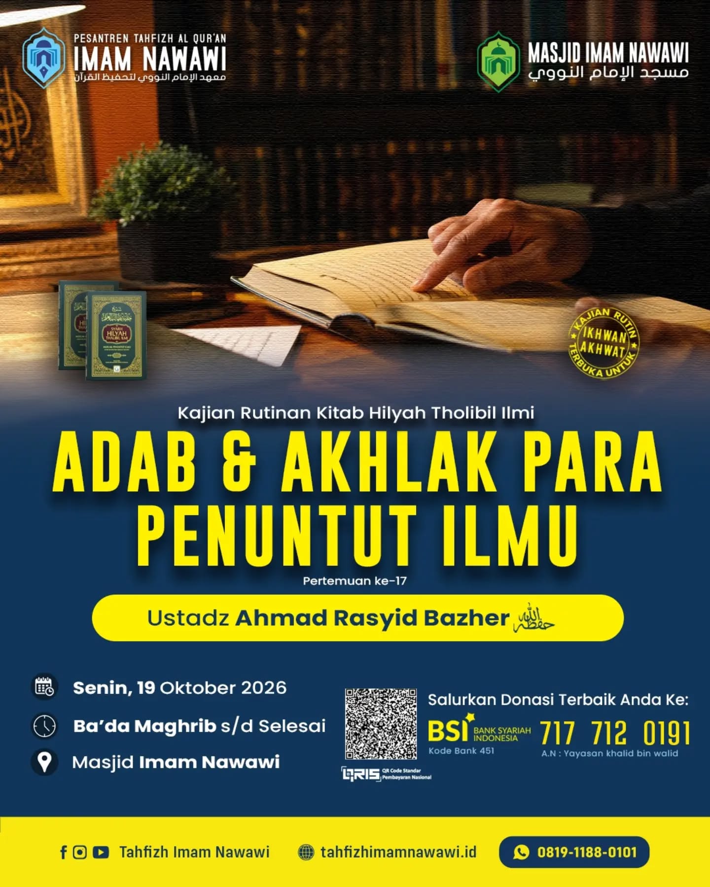 Poster asli dari @tahfizhimamnawawi