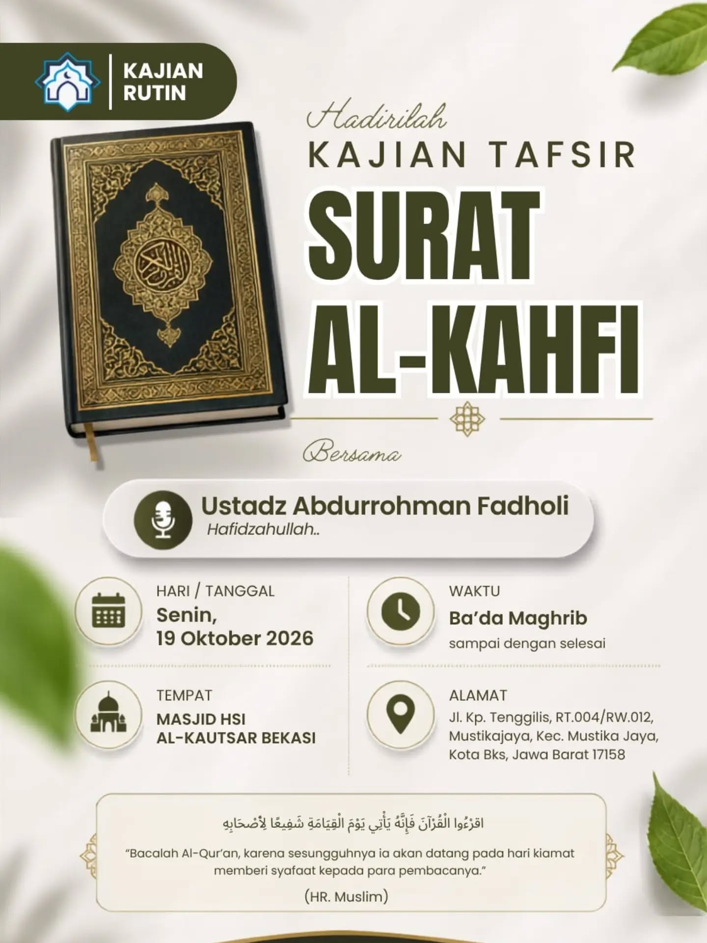 Poster asli dari @masjidhsi.alkautsar