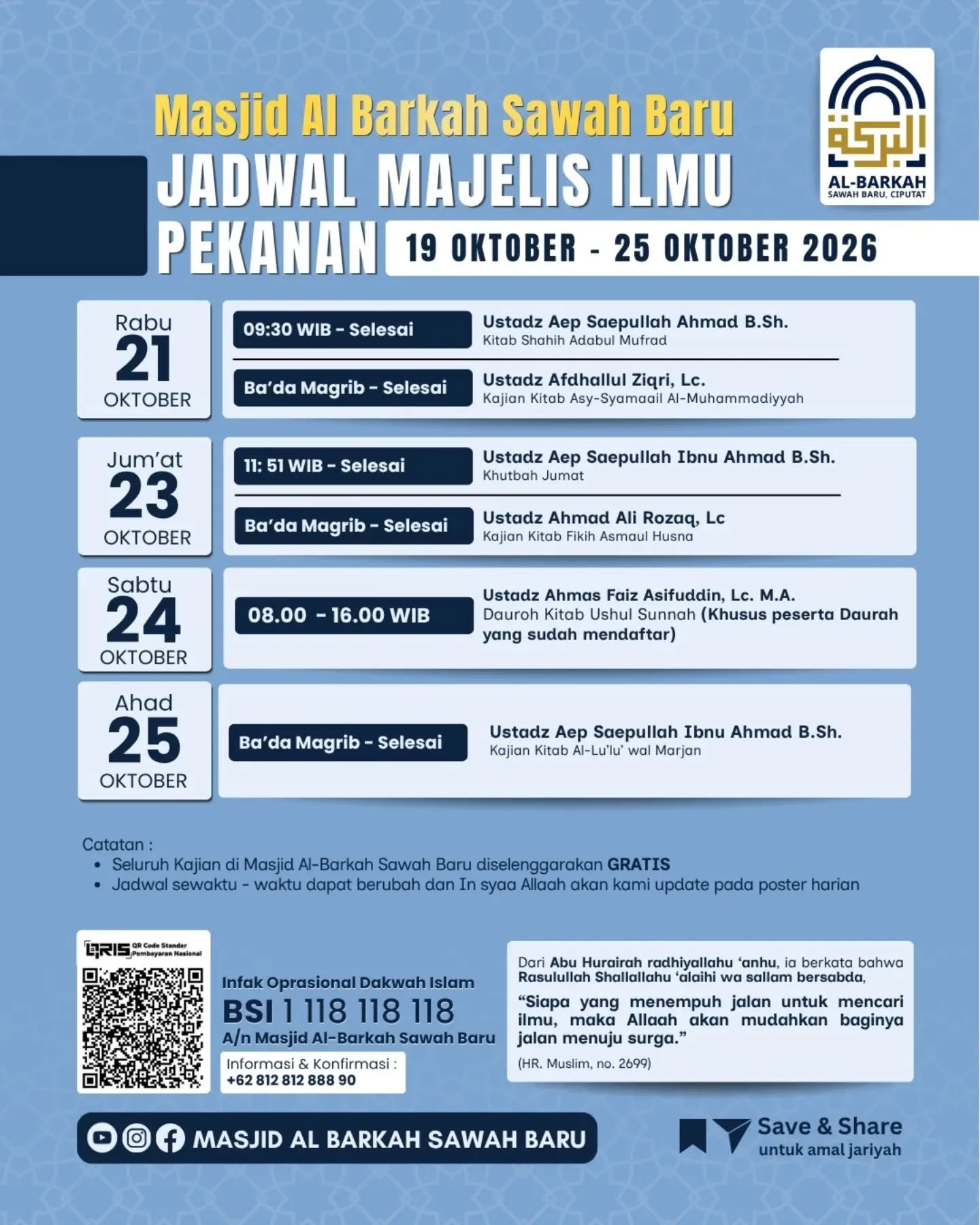 Poster asli dari @masjidalbarkah_sawahbaru