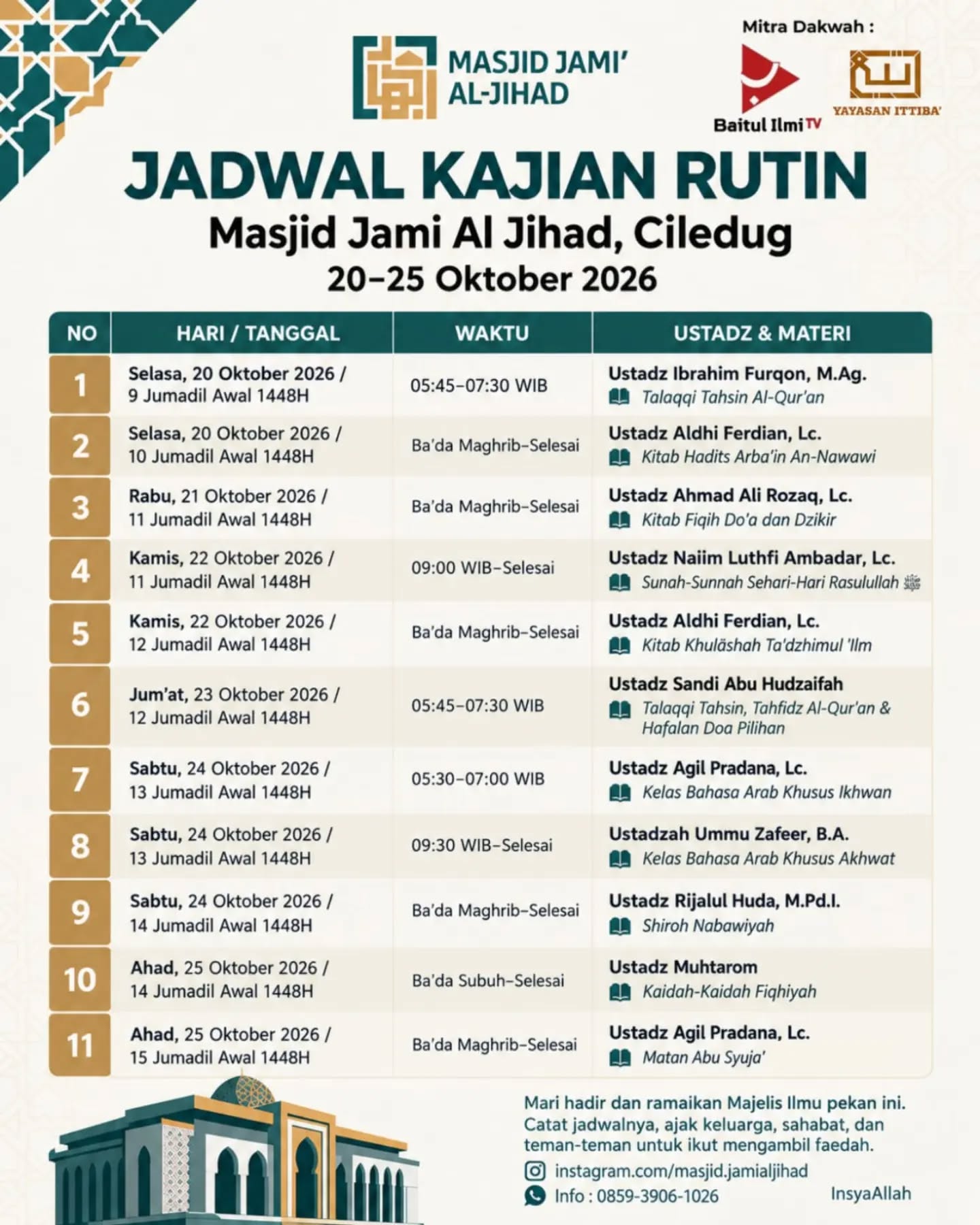 Poster asli dari @masjid.jamialjihad