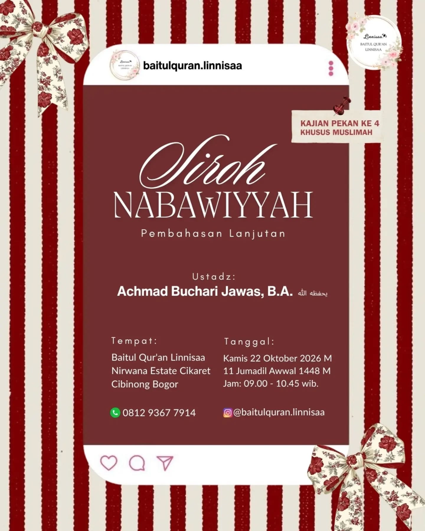 Poster asli dari @baitulquran.linnisaa