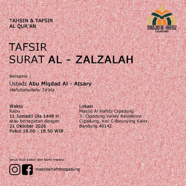 Poster asli dari @masjidalhafidzcigadung