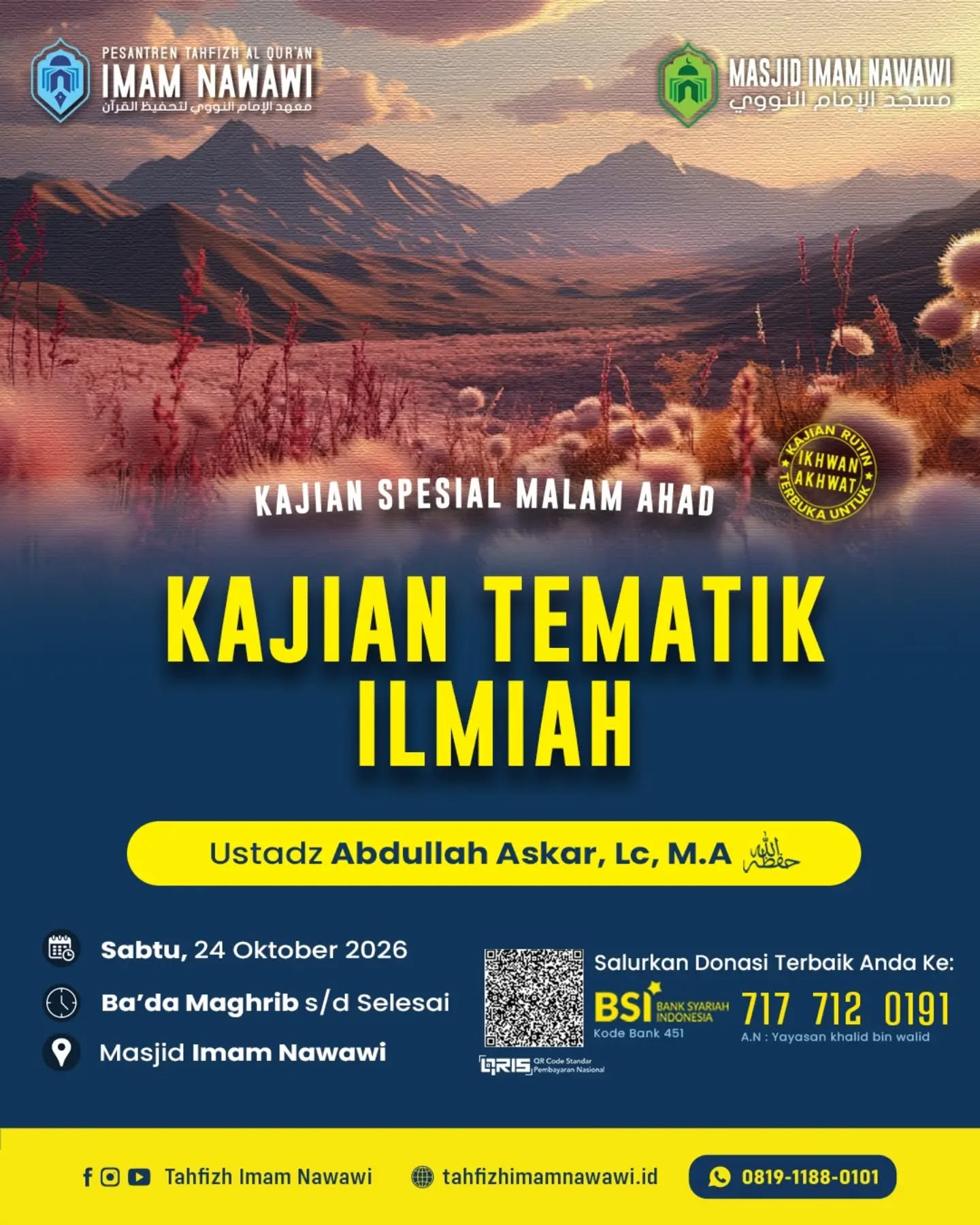 Poster asli dari @tahfizhimamnawawi