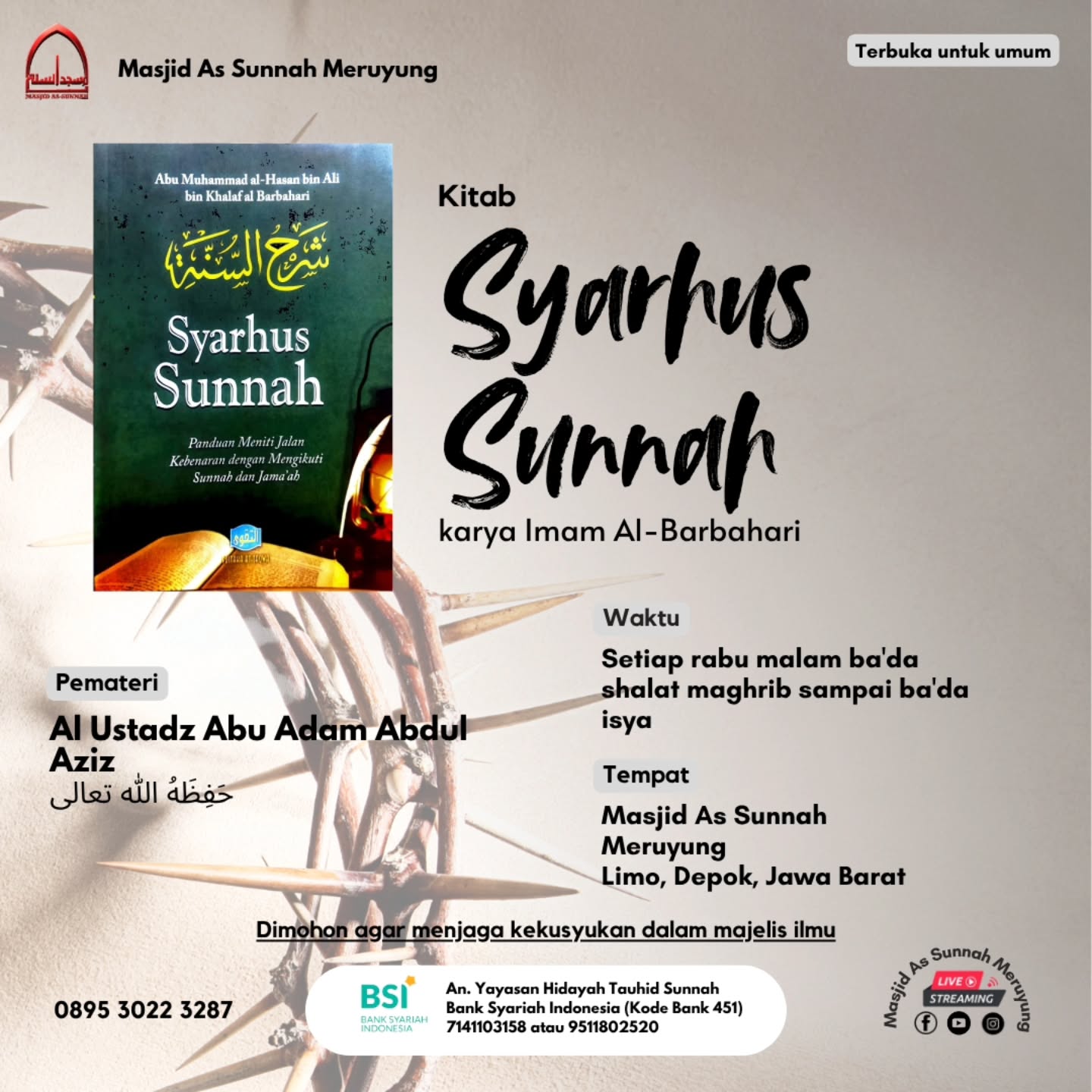Poster asli dari @masjidassunnah_meruyung