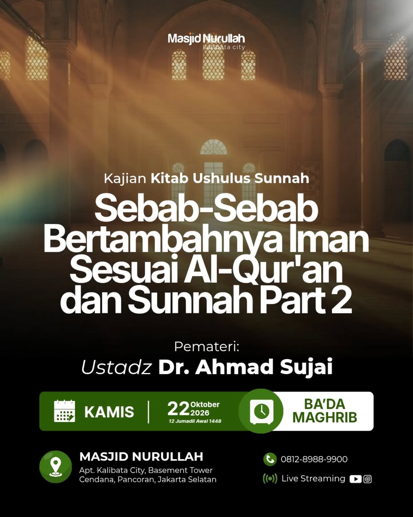 Poster asli dari @masjidnurullahkalibatacity