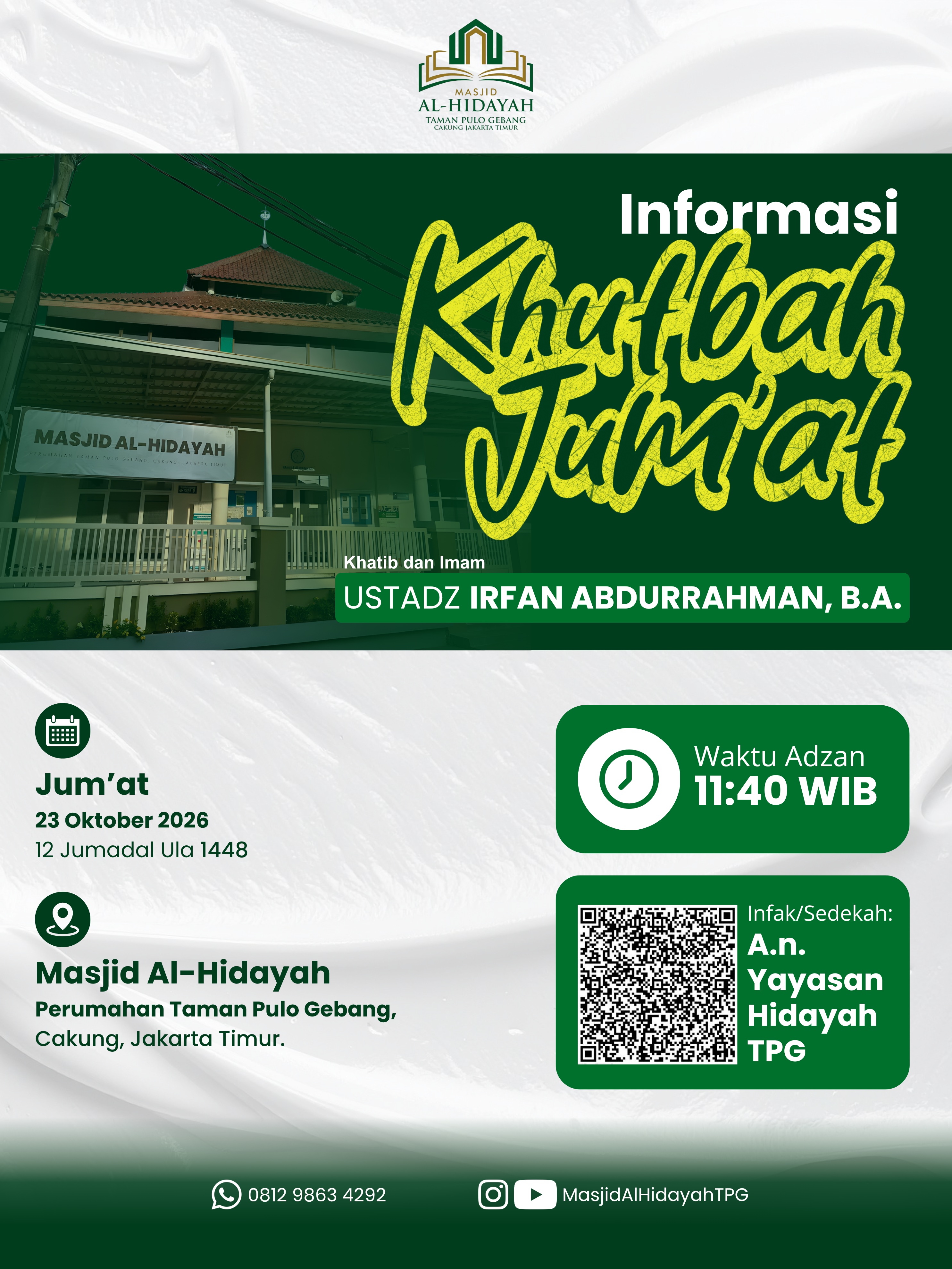 Poster asli dari @masjidalhidayahtpg