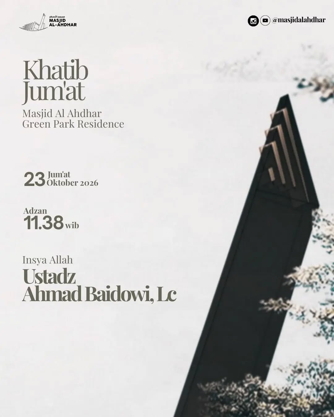 Poster asli dari @masjidalahdhar