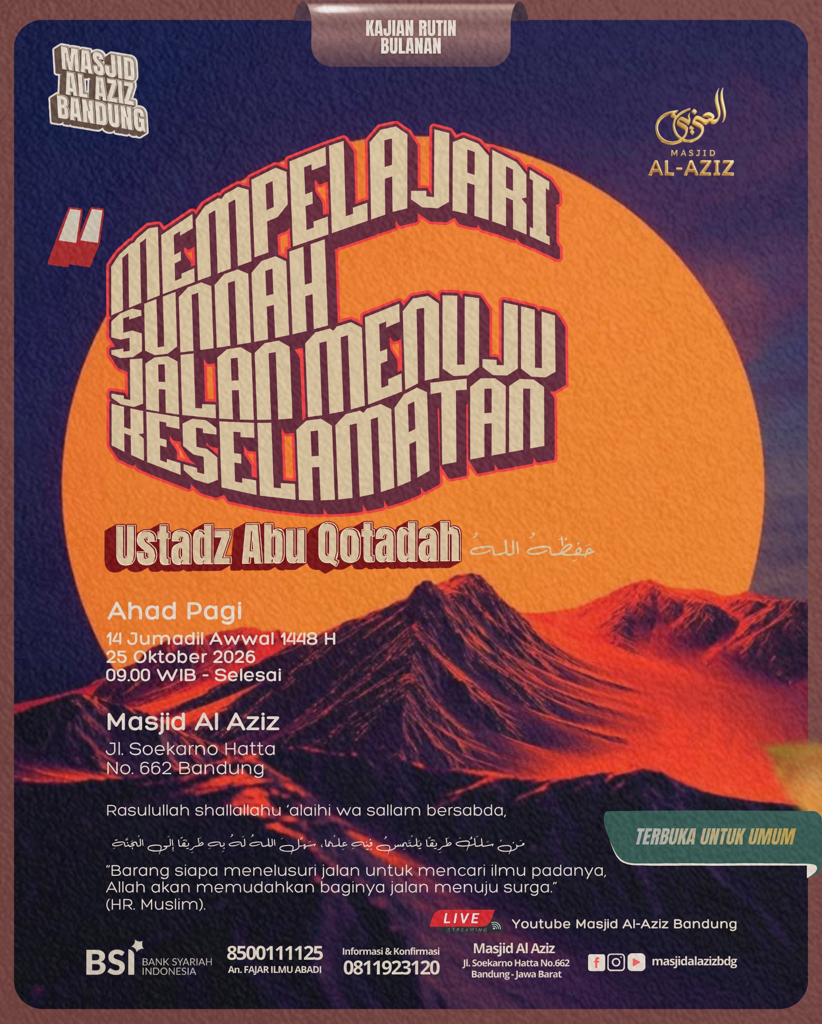 Poster asli dari @masjidalazizbdg
