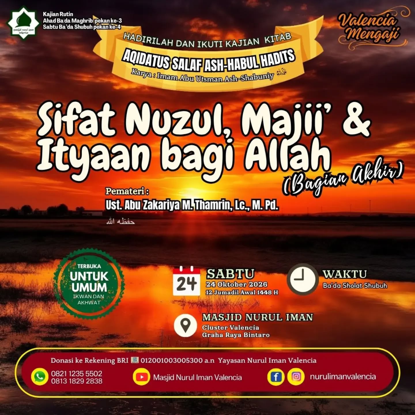 Poster asli dari @masjidnurulimanvalencia