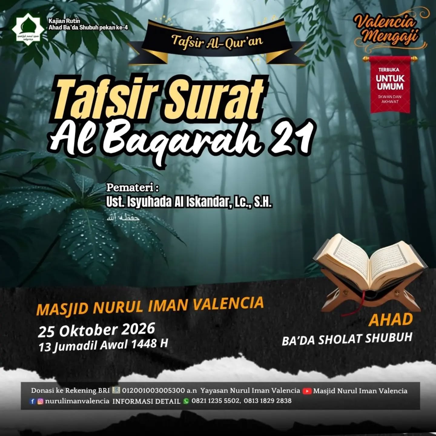 Poster asli dari @masjidnurulimanvalencia