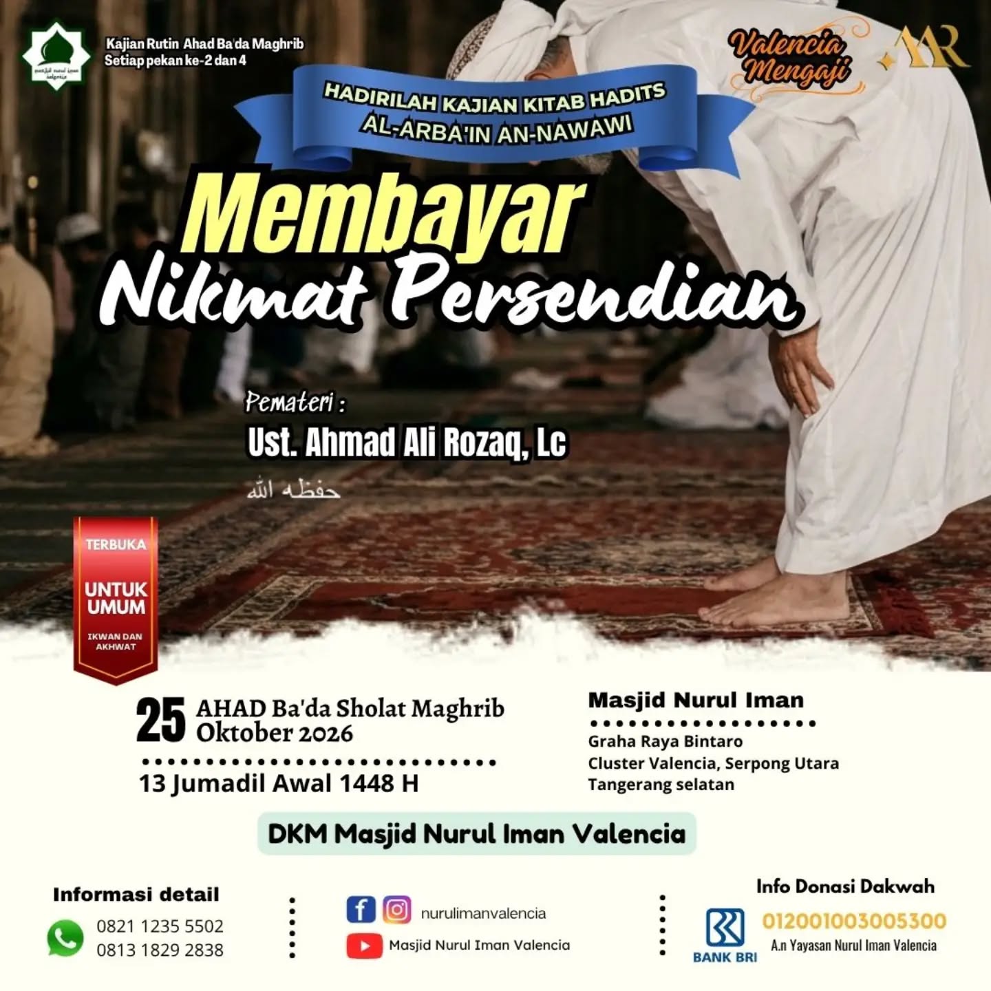 Poster asli dari @masjidnurulimanvalencia