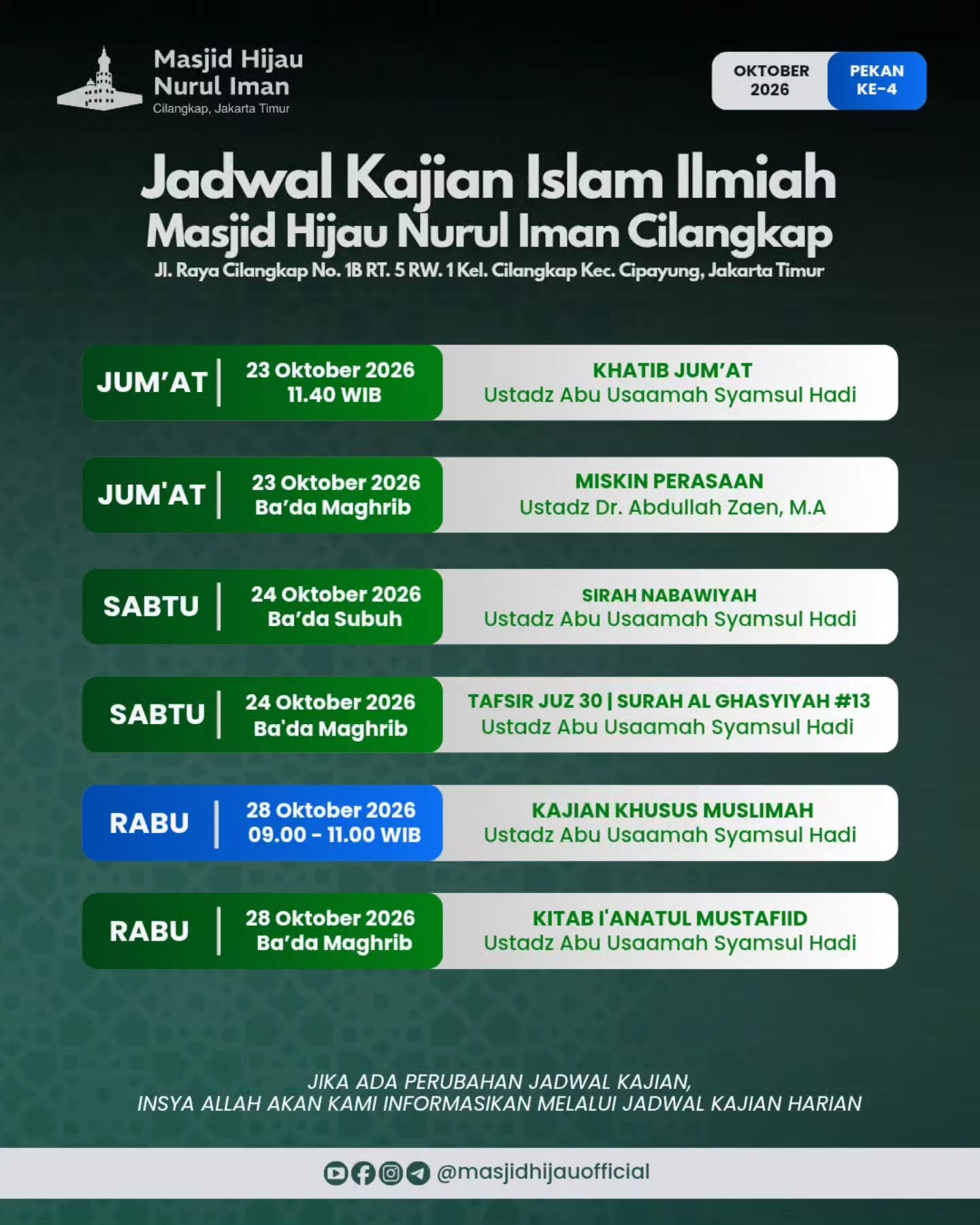 Poster asli dari @masjidhijauofficial