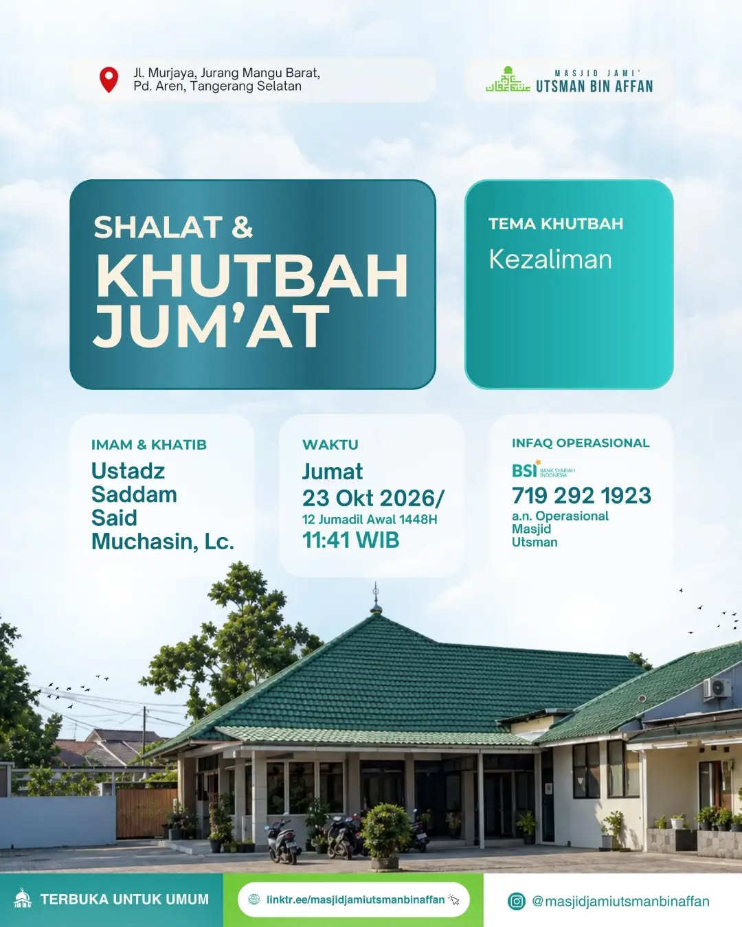 Poster asli dari @masjidjamiutsmanbinaffan
