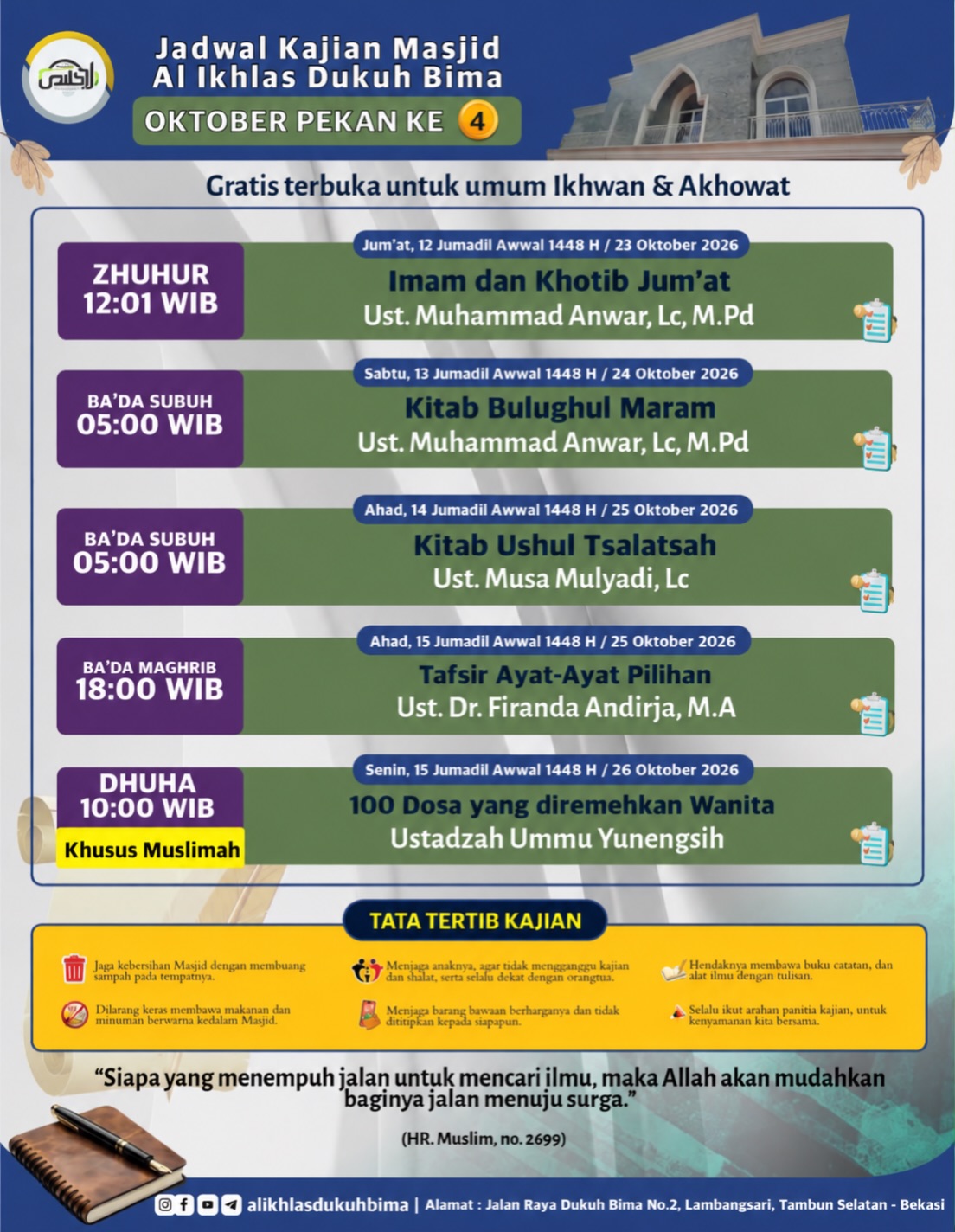 Poster asli dari @alikhlasdukuhbima