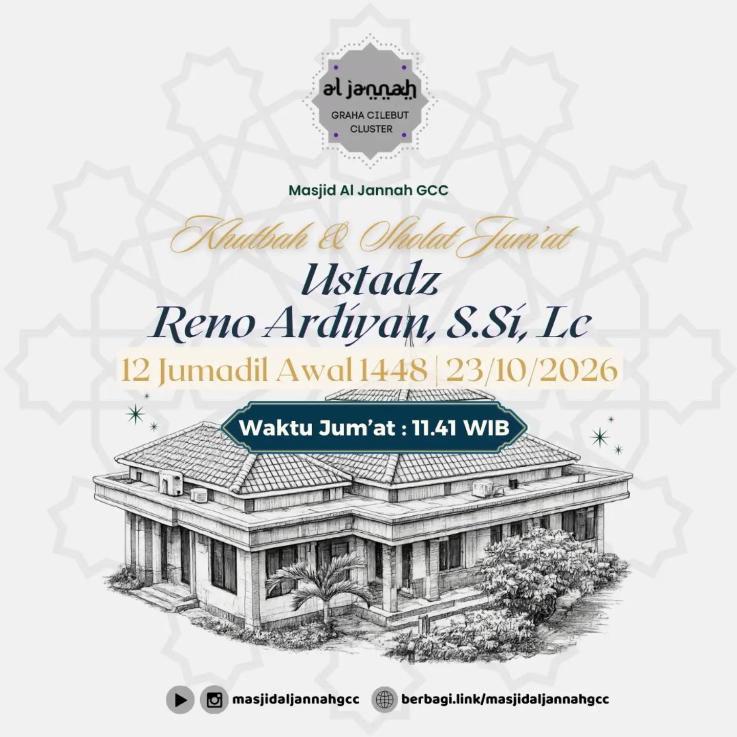 Poster asli dari @masjidaljannahgcc