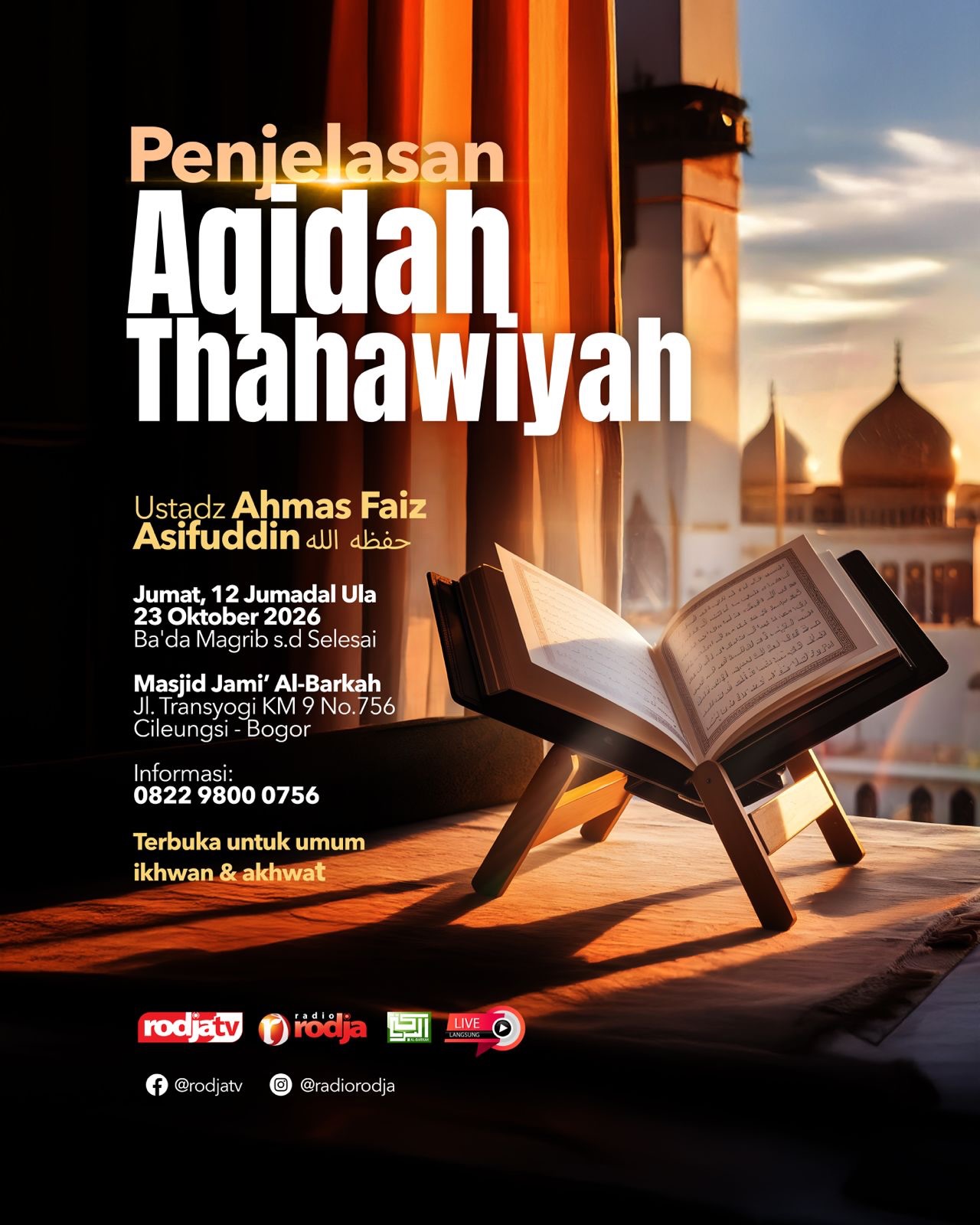 Poster asli dari @masjidalbarkahcileungsi