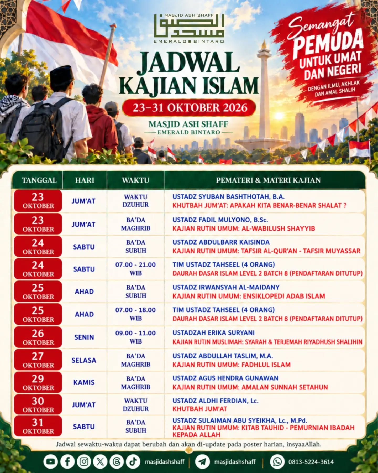 Poster asli dari @masjidashshaff