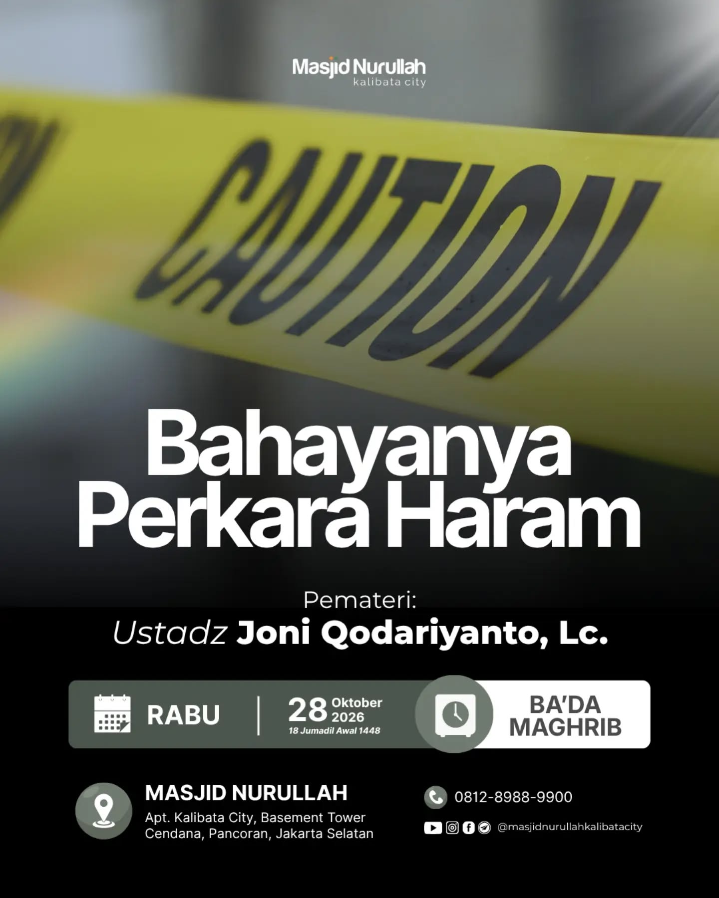 Poster asli dari @masjidnurullahkalibatacity