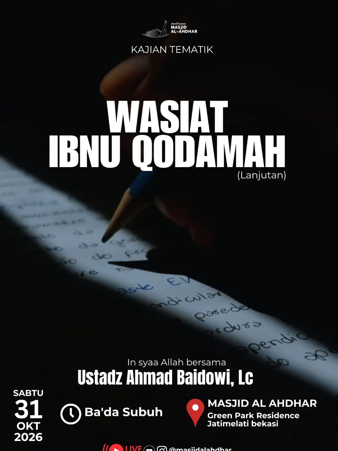 Poster asli dari @masjidalahdhar