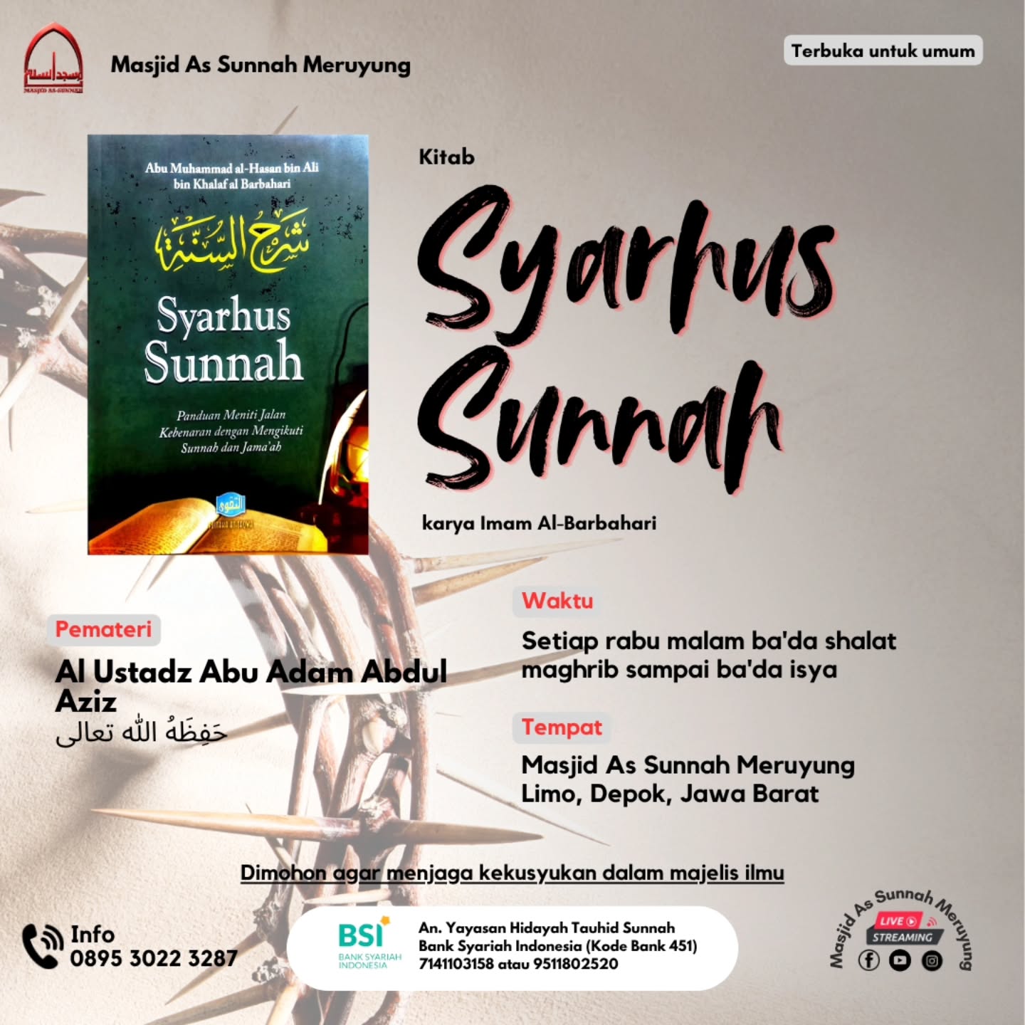 Poster asli dari @masjidassunnah_meruyung