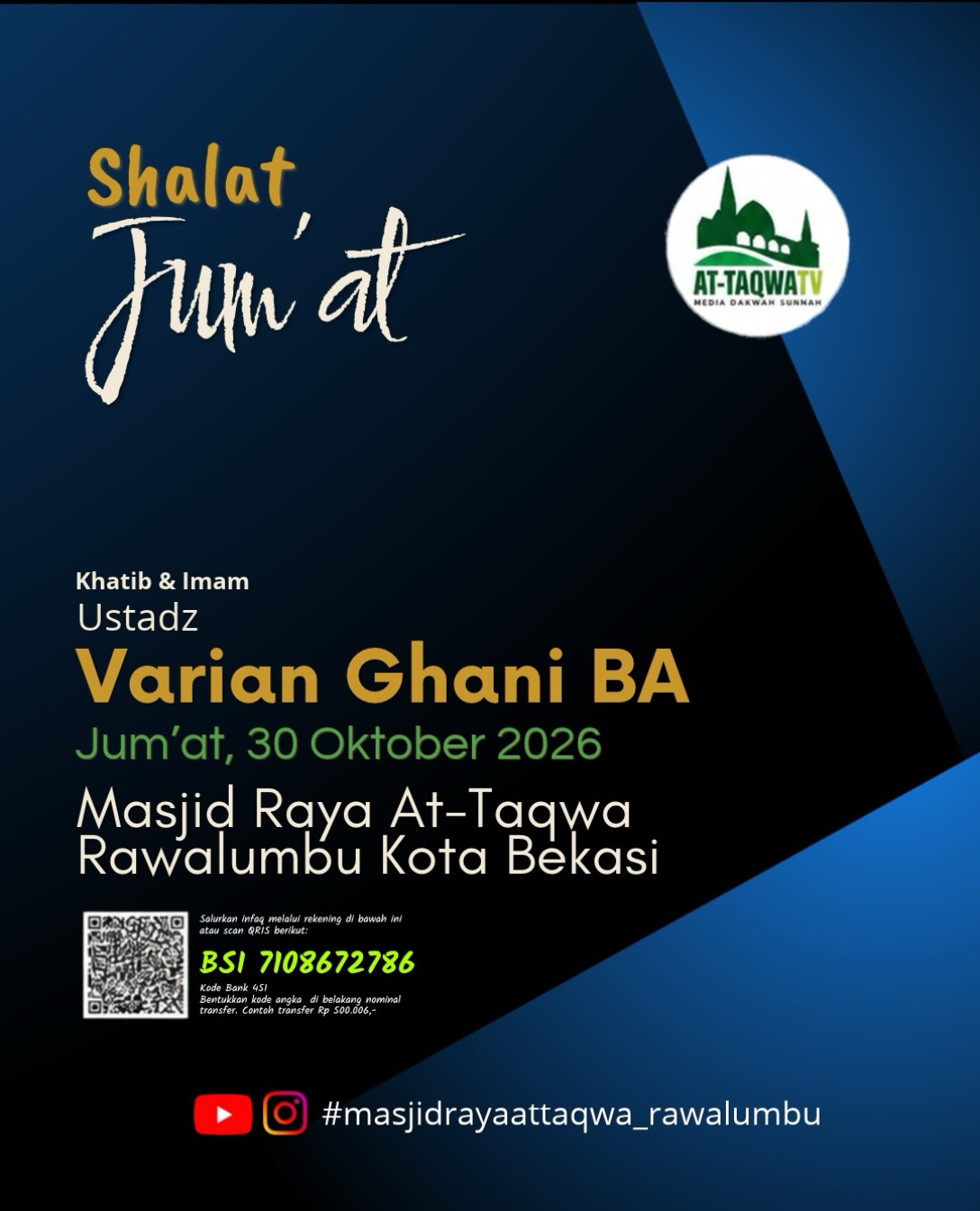 Poster asli dari @masjidrayaattaqwa_rawalumbu