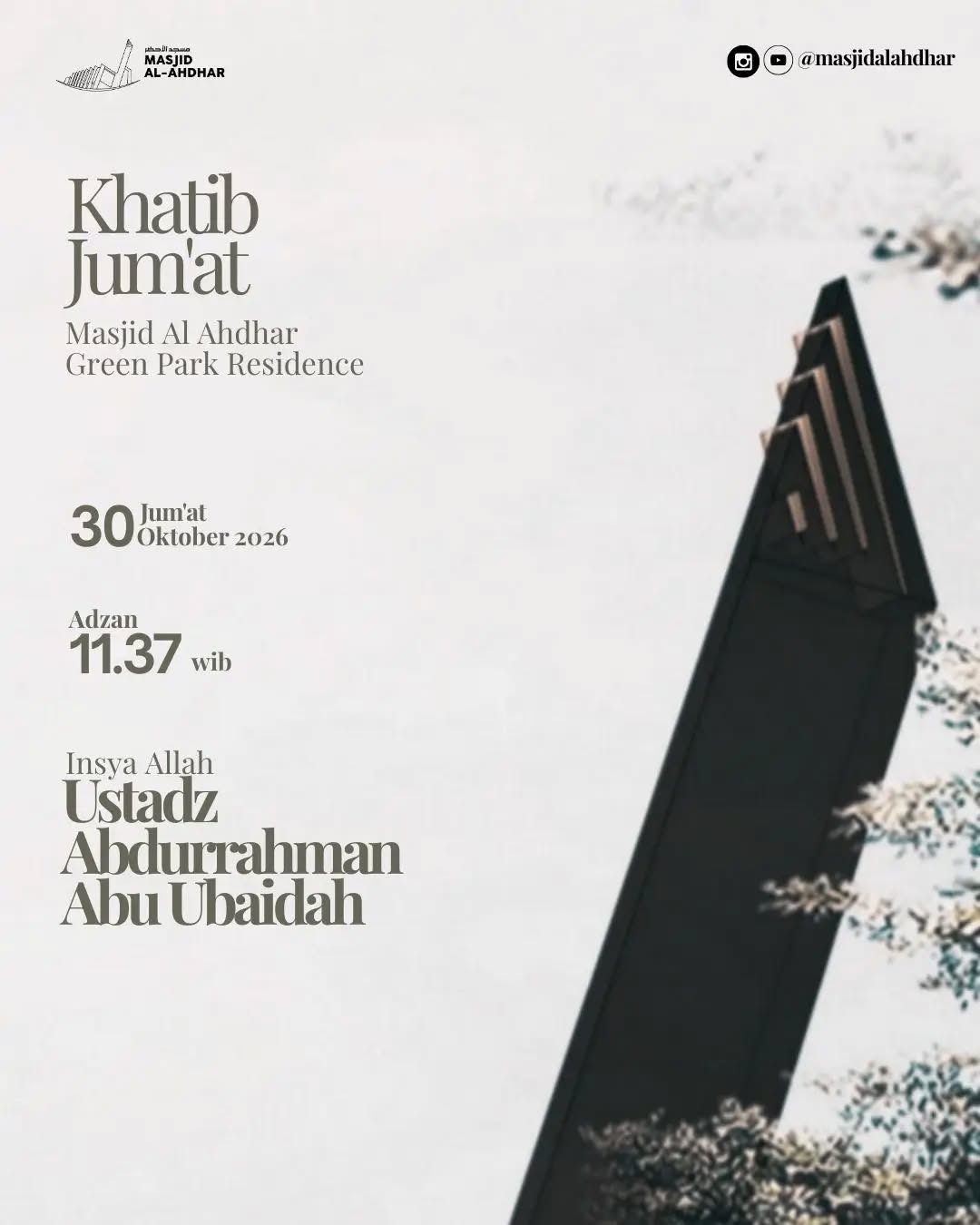 Poster asli dari @masjidalahdhar