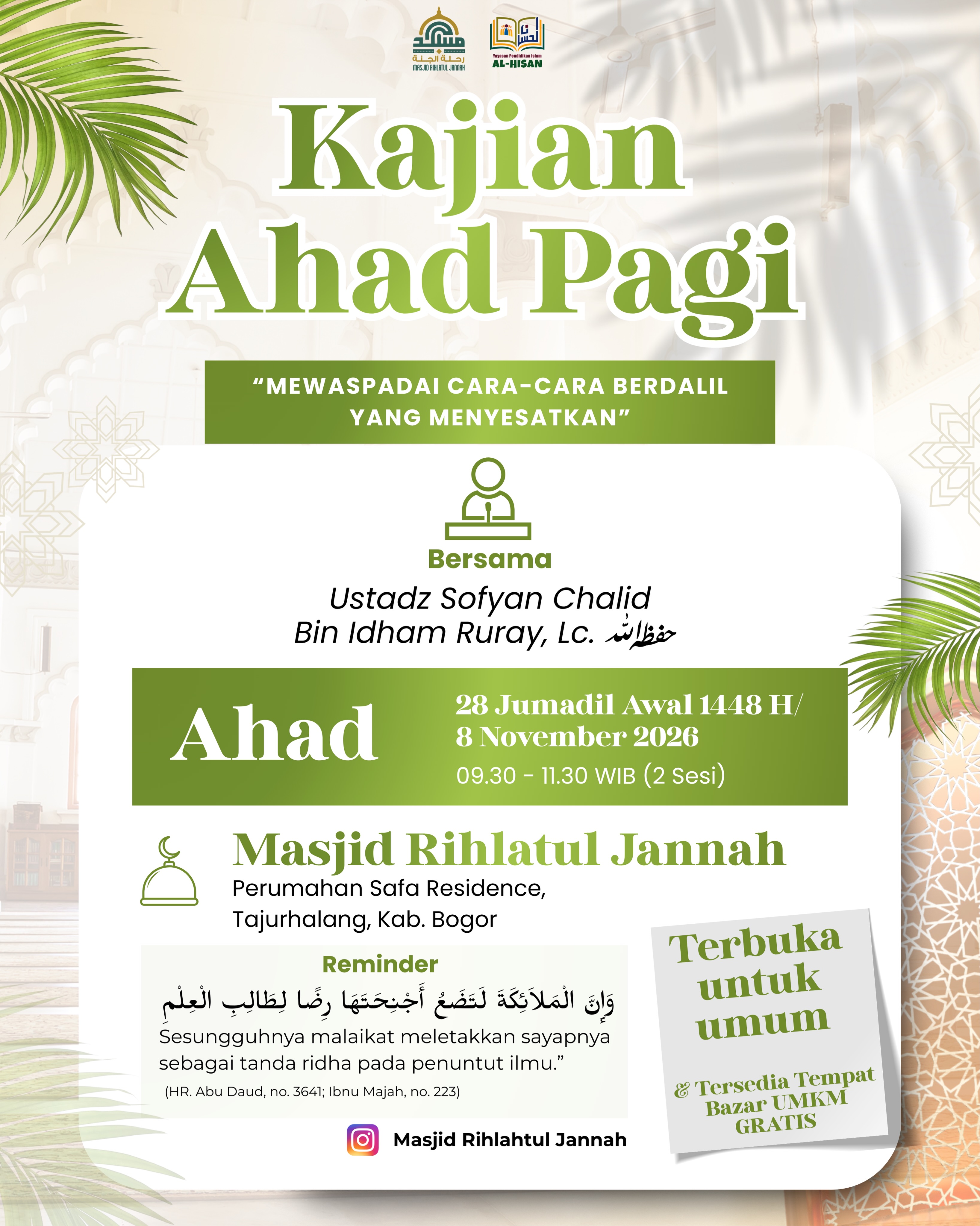 Poster asli dari @masjid_rihlatul_jannah