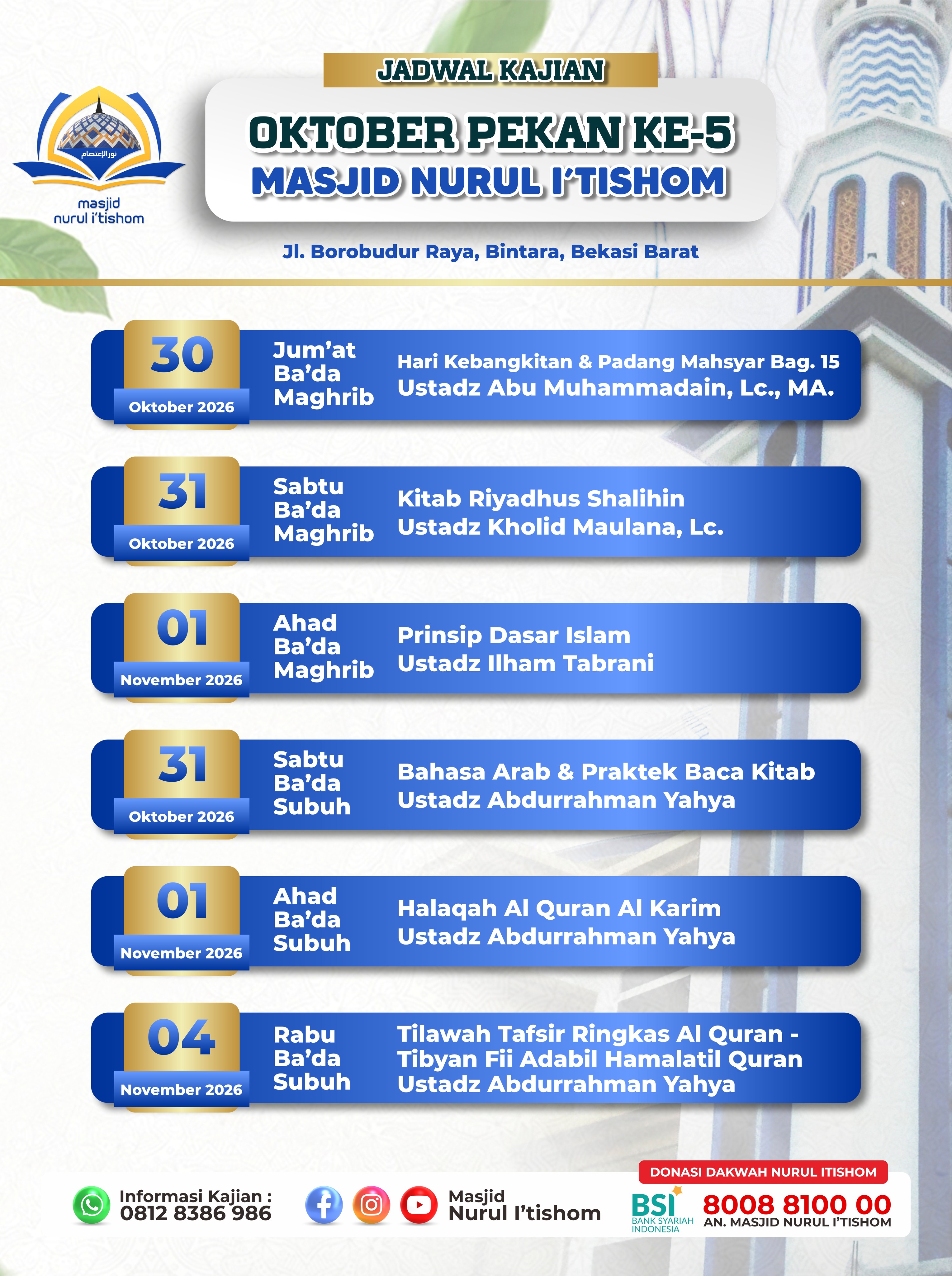 Poster asli dari @masjidnurulitishom