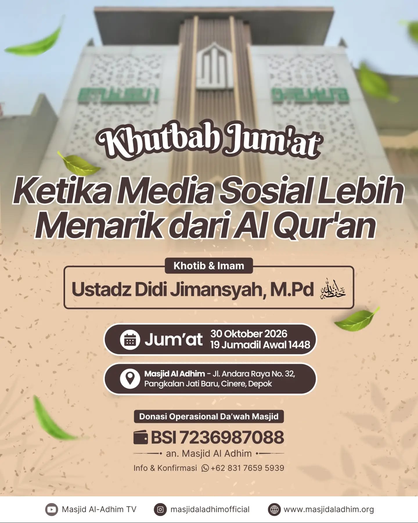 Poster asli dari @masjidaladhimofficial