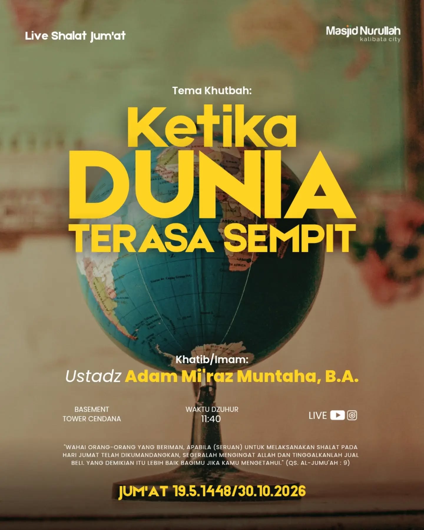 Poster asli dari @masjidnurullahkalibatacity