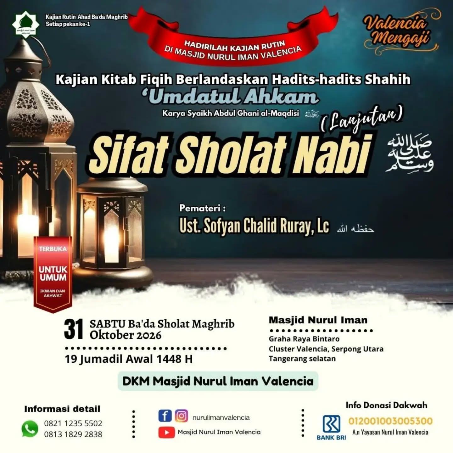 Poster asli dari @masjidnurulimanvalencia