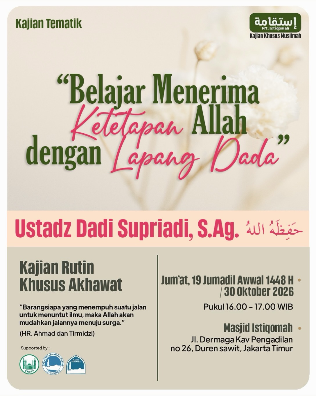 Poster asli dari @masjidistiqomah.id