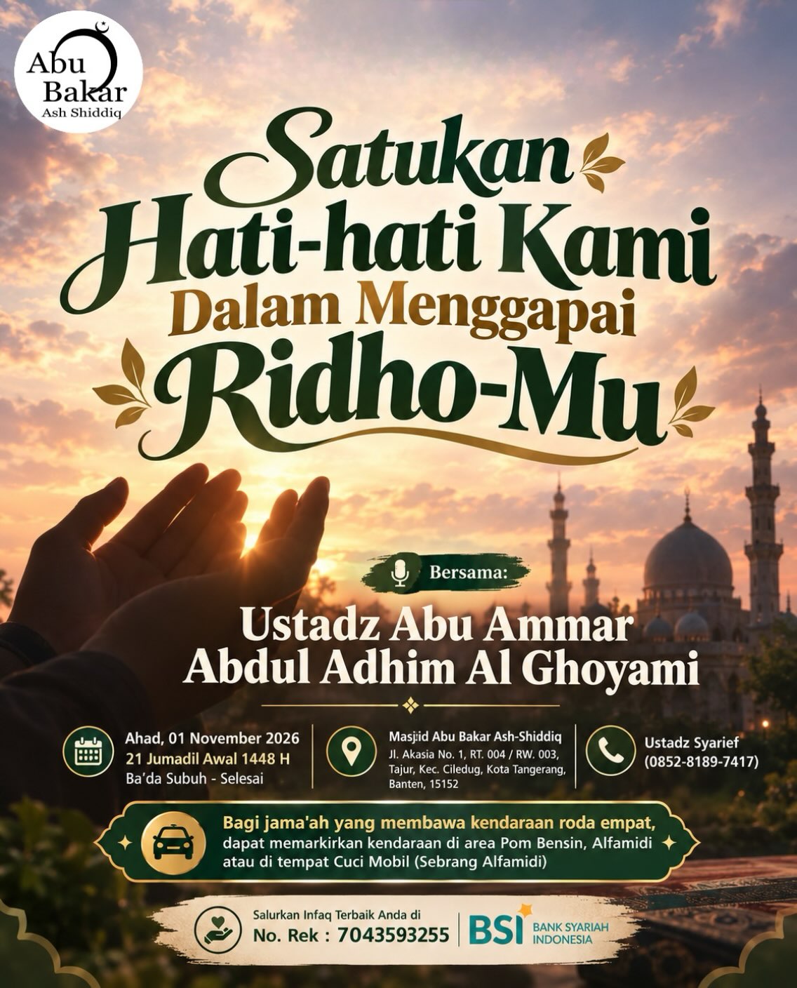 Poster asli dari @abubakarashshiddiqtangerang