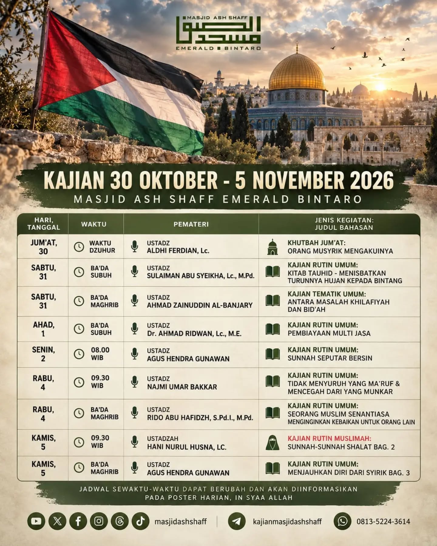 Poster asli dari @masjidashshaff