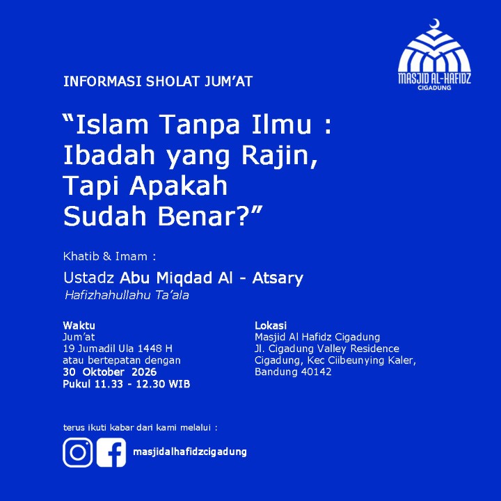 Poster asli dari @masjidalhafidzcigadung