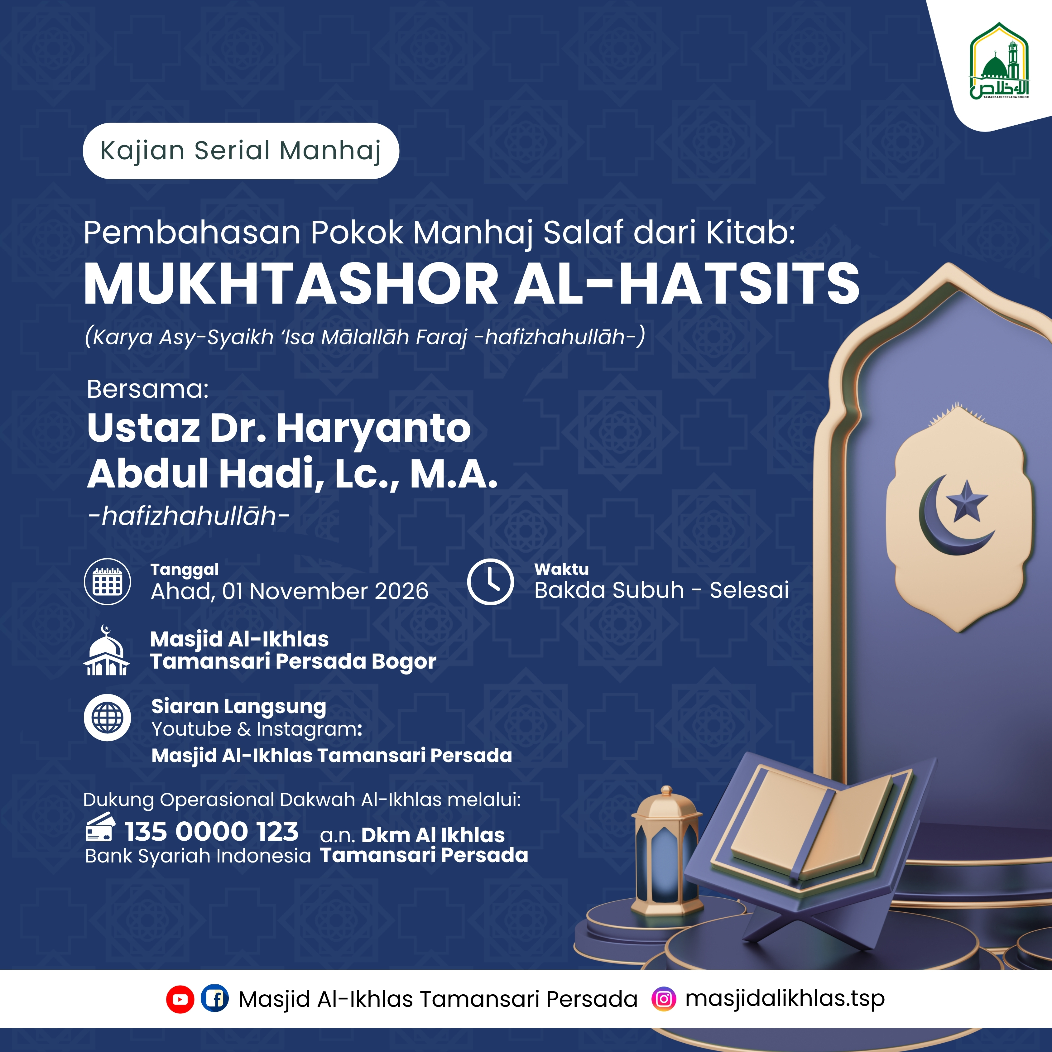 Poster asli dari @masjidalikhlas.tsp