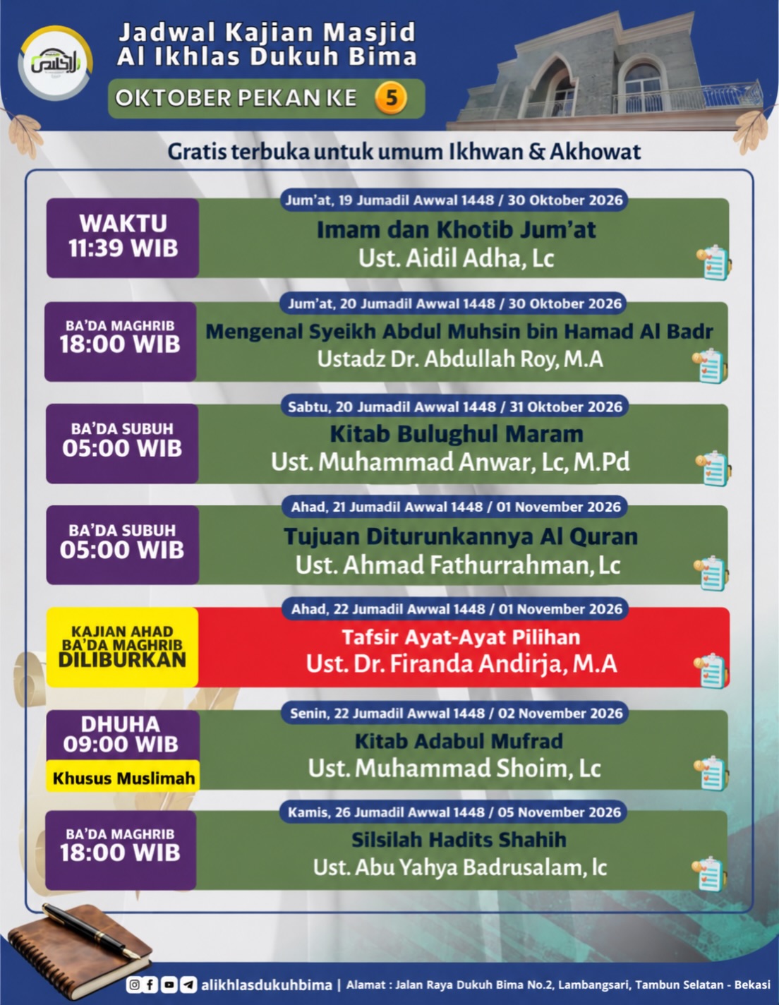 Poster asli dari @alikhlasdukuhbima